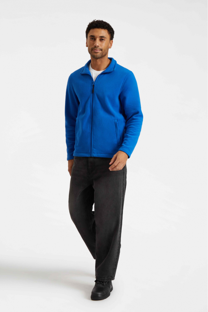Uneek Unisex Lightweight Full Zip Micro Fleece Jacket, Royal Blue
