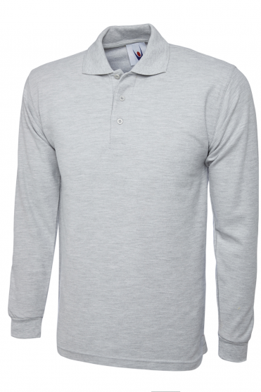 Uneek Unisex Long Sleeved Polo, Heather