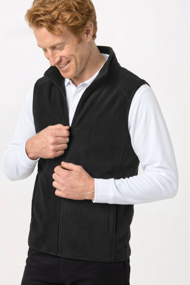 Uneek Unisex Micro Fleece Gilet, Black