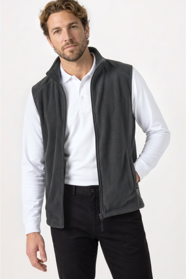 Uneek Unisex Micro Fleece Gilet, Charcoal