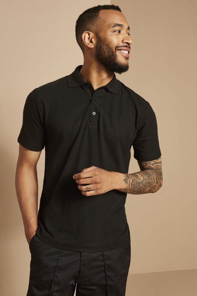 Uneek Unisex Polo Shirt, Black
