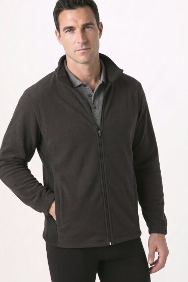 Uneek Unisex Two Tone Full Zip Fleece Jacket, Charcoal/Black