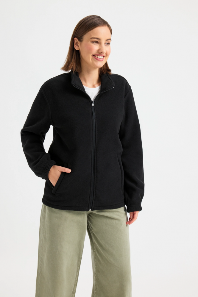 Uneek UX Unisex Full Zip Fleece Jacket, Black