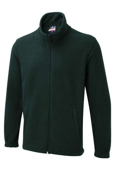 Uneek UX Unisex Full Zip Fleece Jacket, Bottle Green