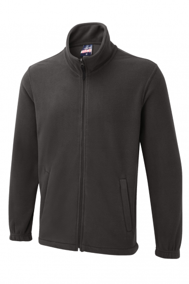 Uneek UX Unisex Full Zip Fleece Jacket, Charcoal