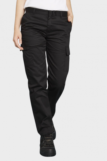 Uneek Women's Cargo Trousers, Black