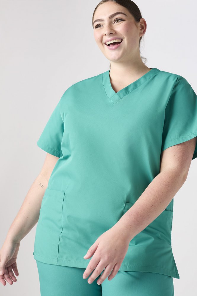 Unisex Lightweight Scrub Top, Jade