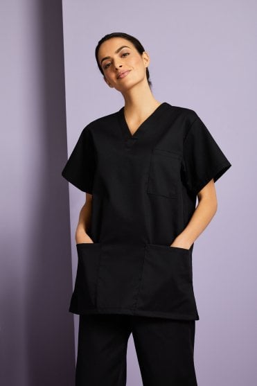 Unisex Lightweight Smart Scrub Top, Black