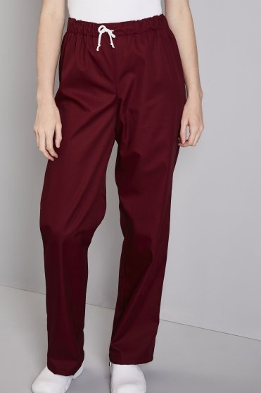 Unisex Smart Scrub Trousers, Burgundy